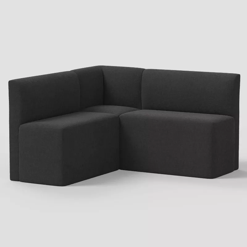 Black corner bench seating with modern minimalist design for dining room furniture