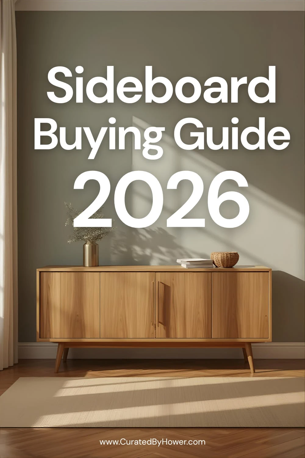 Modern wooden sideboard with sunlight streaming across minimalist room illustrating 2026 buying guide