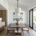 Modern California casual dining room with minimalist decor