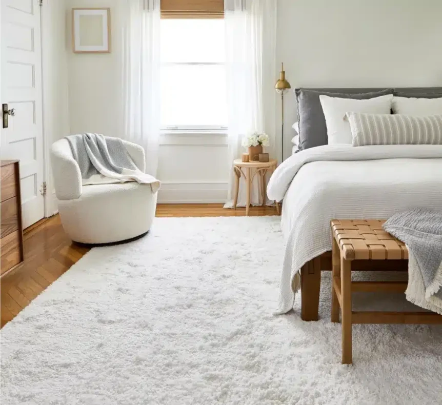 10 Off White Modern Nordic Rug