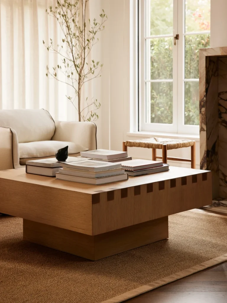 Cohen Armchair Ivory Contrast Dovetail Coffee Table Arnaud Tabouret LR 2 copy