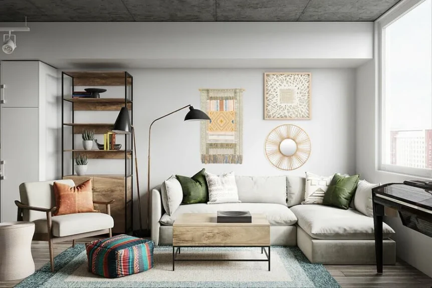 Eclectic bohemian living room Lidija P 750x