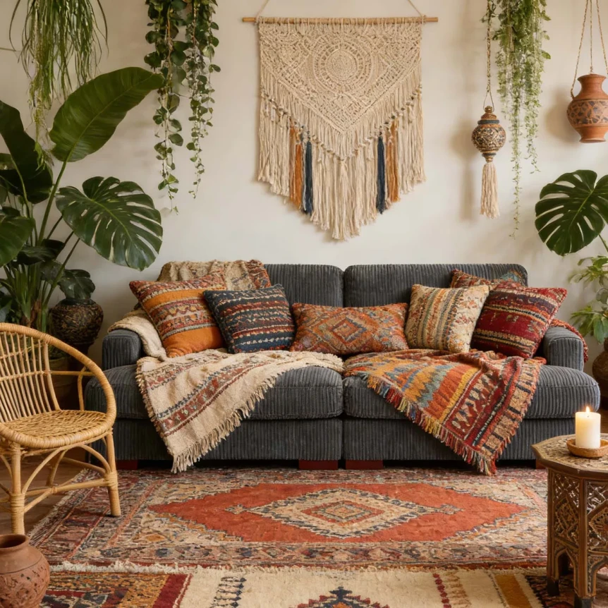 Boho living room and inspiration for every style