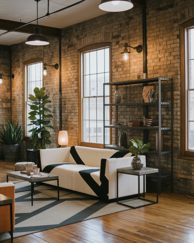 Modern Industrial Lounge for the Stylish Gentleman