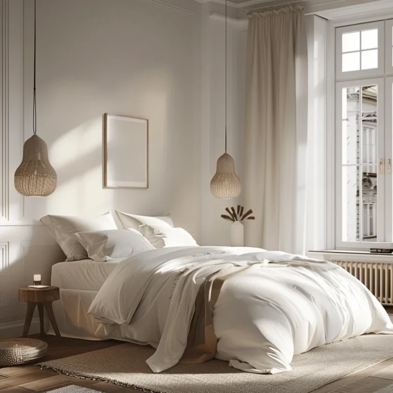Scandinavian bedroom showcasing the tranquility and spaciousness created by light neutral colors
