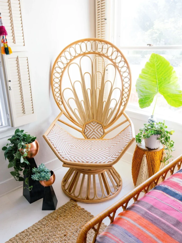 Peacock Chair in a Bohemian Living Room