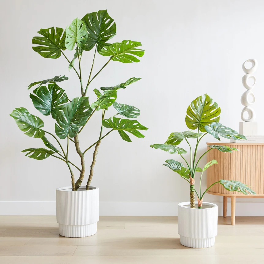 Faux potted monstera plant xl