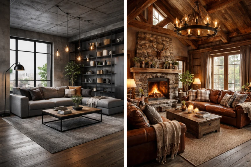 Industrial vs rustic