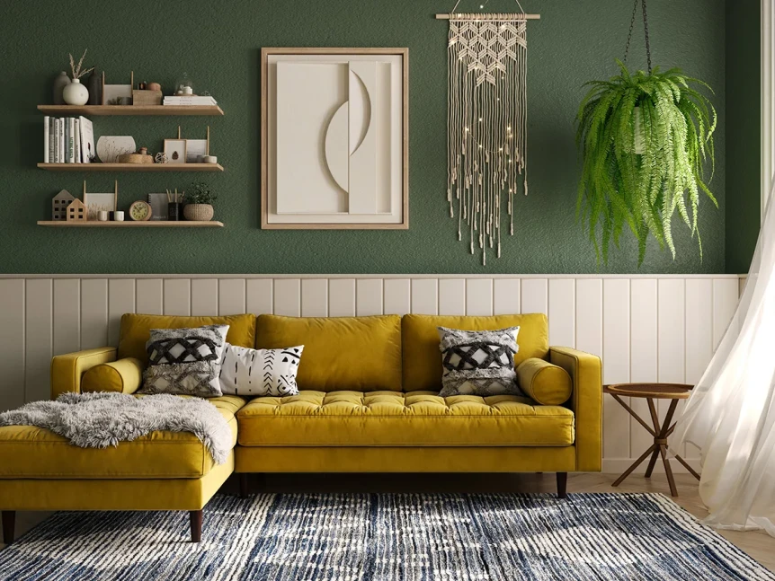 Mid century modern pops of colour