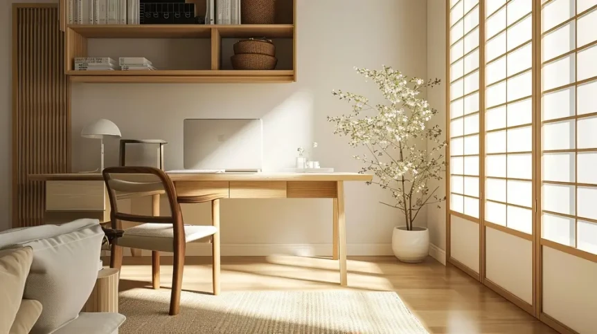 Japandi Study Room for Productivity