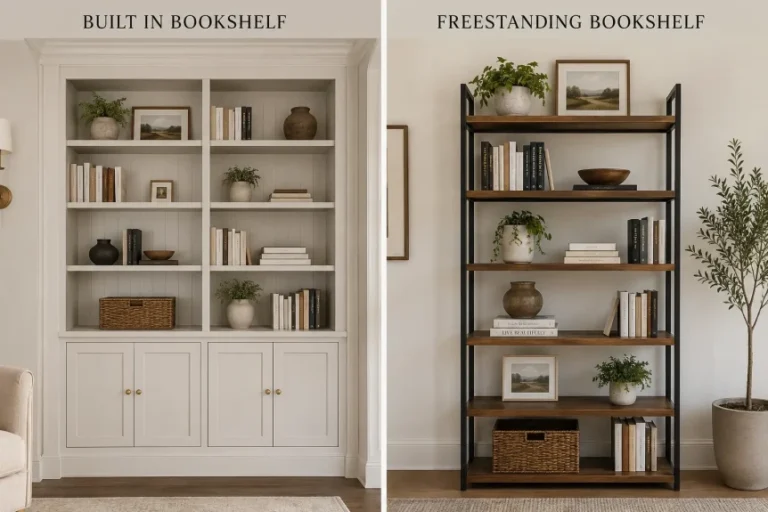 Built in X freestanding bookshelves