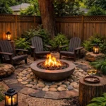 Outdoor firepit gathering area 1