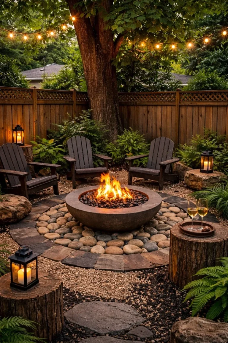 Outdoor firepit gathering area 1