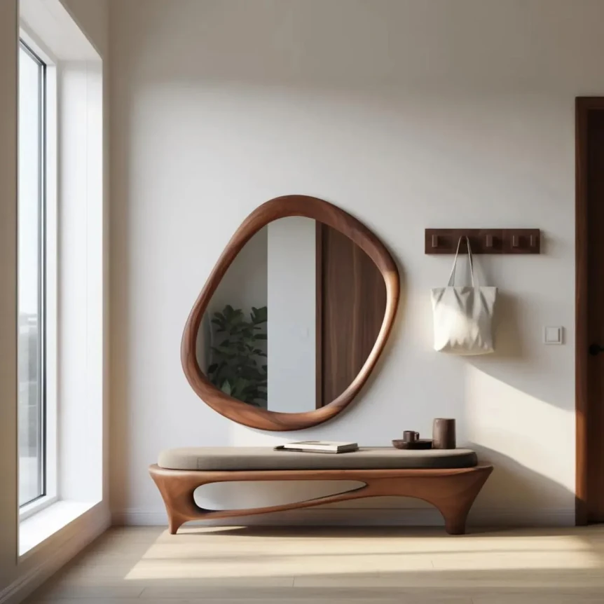 Modern Sculptural Entryway Bench For Living Room 1
